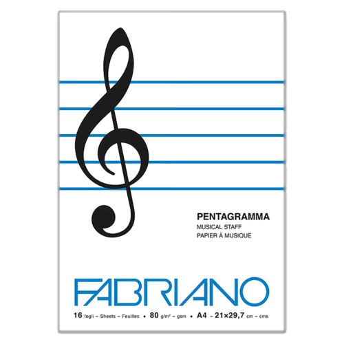 Альбом для нот MUSICA, 21х29, 7см, 80г/м2, 16 аркушів, Fabriano