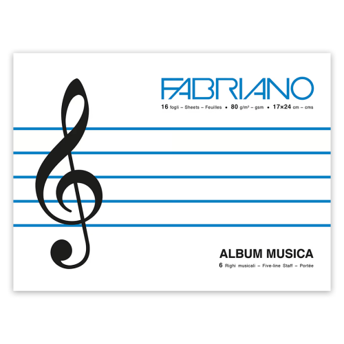Альбом для нот MUSICA, 17х24см, 80г/м2, 16 листів, Fabriano