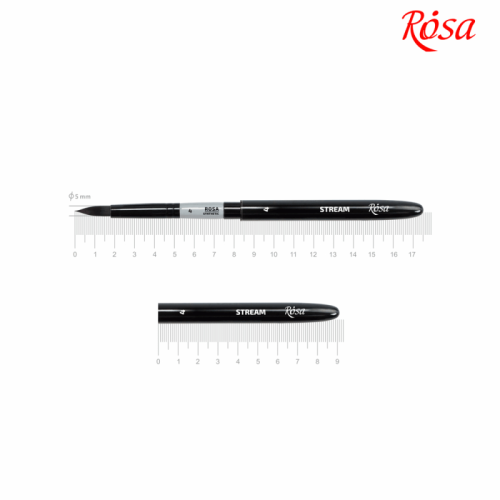 Пензель синтетика кругла, TRAVEL BRUSH, STREAM 158, №4, коротка ручка ROSA 18431584