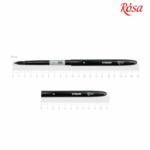Пензель синтетика кругла, TRAVEL BRUSH, STREAM 158, №5, коротка ручка ROSA 18431585
