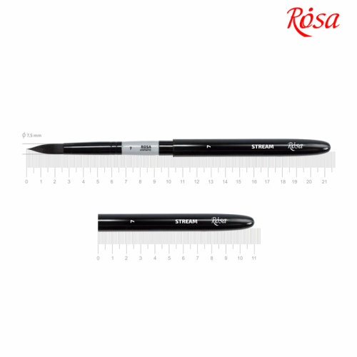 Пензель синтетика кругла, TRAVEL BRUSH, STREAM 158, №7, коротка ручка ROSA 18431587