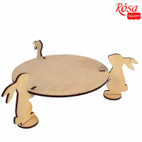 Подставка для пасхи Зайчики круг фанера 19,5х19,5х7см ROSA TALENT