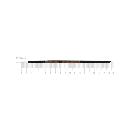 Пензель синтетика кругла MOON 1203R №3 коротка ручка ROSA