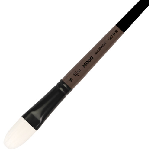 Кисть синтетика овальная MOON 1203FR №18 короткая ручка ROSA