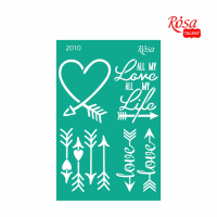 Трафарет багаторазовий самоклеючий, №2010, 13х20 см, Серія Love, ROSA TALENT