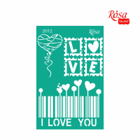 Трафарет багаторазовий самоклеючий, №2012, 13х20 см, Серія Love, ROSA TALENT