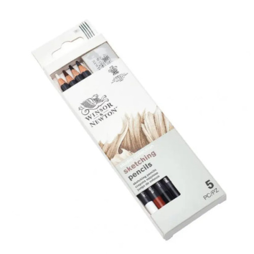 Набір олівців для скетчингу Winsor Newton Sketching Pensil, 5 шт + гумка, в блістері