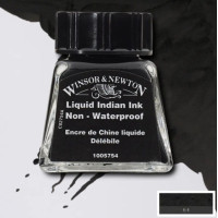 Тушь Drawing Inks Winsor Newton 14 мл, Liquid Indian (Индийский черный)