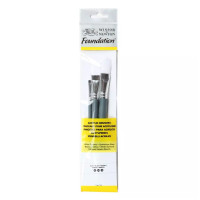 Набор кистей синтетика Foundation Acrylic Brushes (3 шт: плоские №4,10,14), короткая ручка