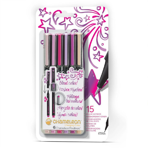Набір ручок Chameleon Fineliner 6 шт. - Floral Colors, FL0603