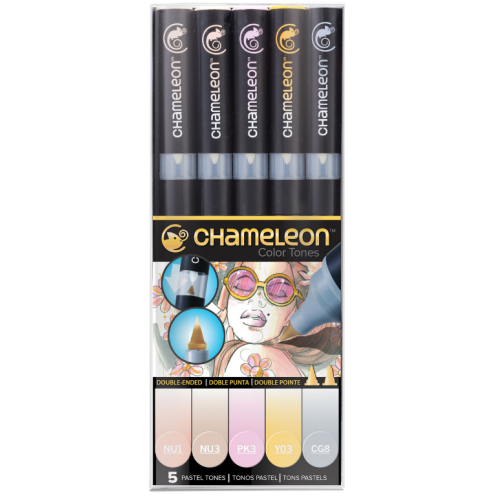 Набор спиртовых маркеров Pastel Tones Пастельные тона Chameleon CT0501, 5 шт