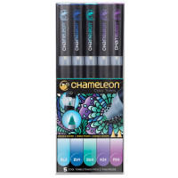 Набор спиртовых маркеров Cool Tones Холодные тона Chameleon CT0504, 5 шт