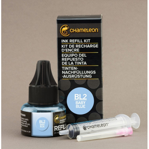 Чернила для заправки маркера Baby Blue Нежно-голубой BL2, Chameleon CT9028, 25 мл