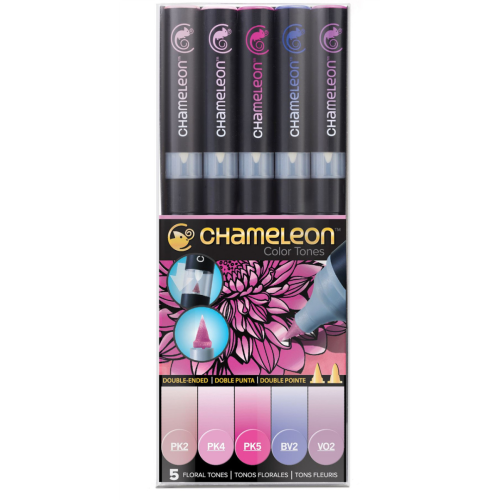Набор спиртовых маркеров Floral Tones Растительные тона Chameleon CT0512, 5 шт