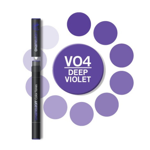 Двусторонний спиртовой маркер Глубокий фиолетовый V04, Chameleon Deep Violet