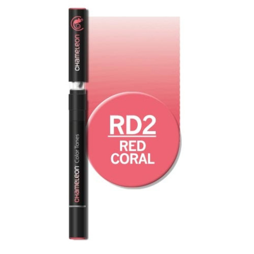 Двусторонний спиртовой маркер Красный коралл RD2, Chameleon Red Coral