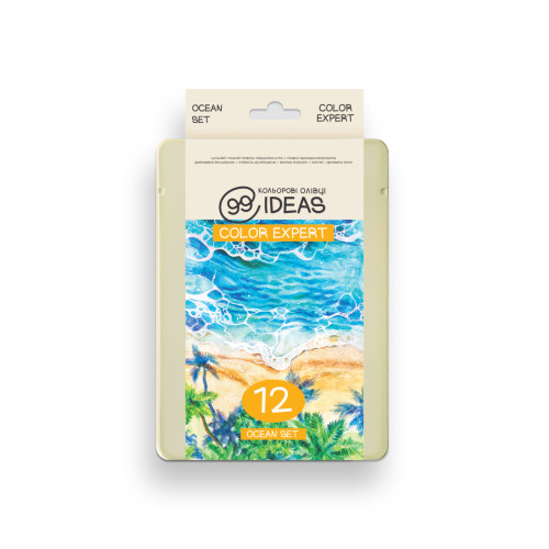 Набір кольорових олівців Ocean Set, 99IDEAS Color Expert 12 кольорів, метал. коробка