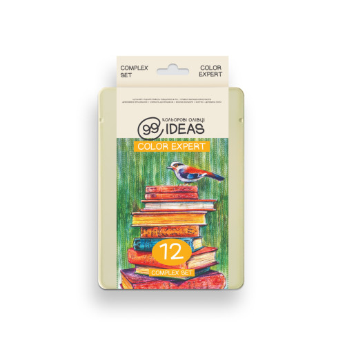 Набір кольорових олівців Complex Set, 99IDEAS Color Expert 12 кольорів, метал. коробка