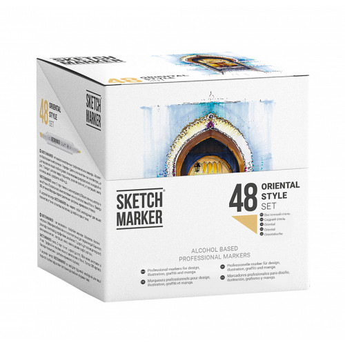 Набор маркеров SketchMarker Oriental Style Восточный стиль 48 шт. (в пластик. кейсе), SM-48ORINT