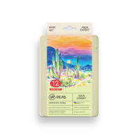 Набор акварельных карандашей Basic Set, 99IDEAS Aqua Expert 12 цветов, металл. коробка
