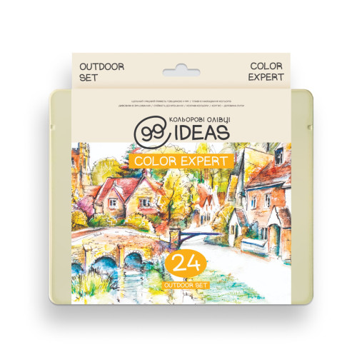 Набор цветных карандашей Outdoor Set, 99IDEAS Color Expert 24 цвета, металл. коробка