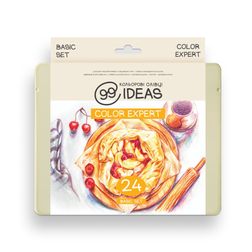 Набір кольорових олівців Basic Set, 99IDEAS Color Expert 24 кольори, метал. коробка