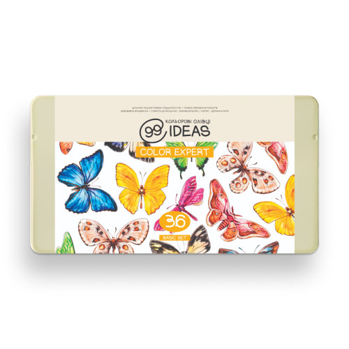 Набір кольорових олівців Basic Set, 99IDEAS Color Expert 36 кольорів, метал. коробка