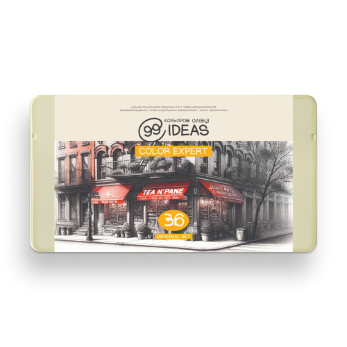 Набір кольорових олівців Universal Set, 99IDEAS Color Expert 36 кольорів, метал. коробка