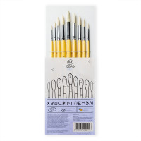 Набор кистей Щетина круглая 6607RL, длинная ручка (9 шт), 6607RLSET, 99IDEAS