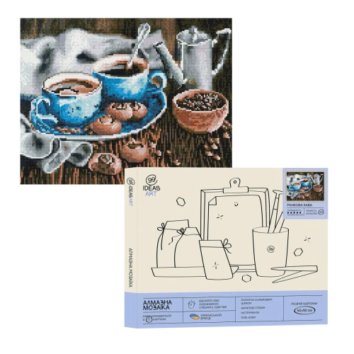 Набор с алмазной мозаикой Утренняя кофе, 40x50 см, IDEA2-CK5182, ТМ 99IDEAS