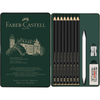 Набор матовых чернографитных карандашей Faber-Castell Pitt Graphite Matt, в метал. коробке (НВ-14В) 115220