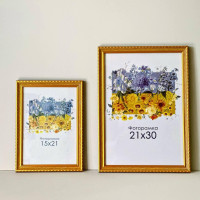 Фоторамка дерево с золотом 21х30(А4) со стеклом (пластиковый багет) 1715141332