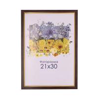 Фоторамка коричнева 21х30, А4 для фото, дипломів, сертефікатів, документів зі склом (пластиковий багет) 1511-06