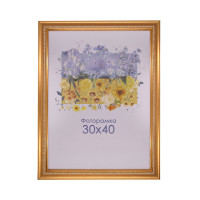 Фоторамка золота 30х40 см, зі склом (пластиковий багет)