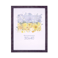 Фоторамка графітова 30х40 А3 зі склом (пластиковий багет)