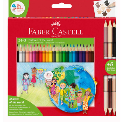 Набір 24 кольорові олівці Children і 3 у подарунок, Faber-Castell