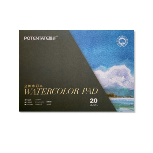 Альбом 100% хлопок для акварели 13,5х19см 300г 20л CP, Potentate