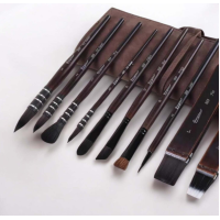 Набор кистей для акварели 10шт в тканевом пенале, Giorgione