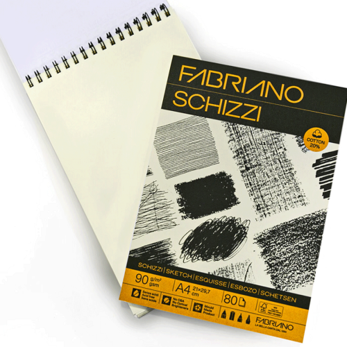 Альбом для ескізів Schizzi Sketch А3, 90г/м2 80л 20% бавовна Fabriano