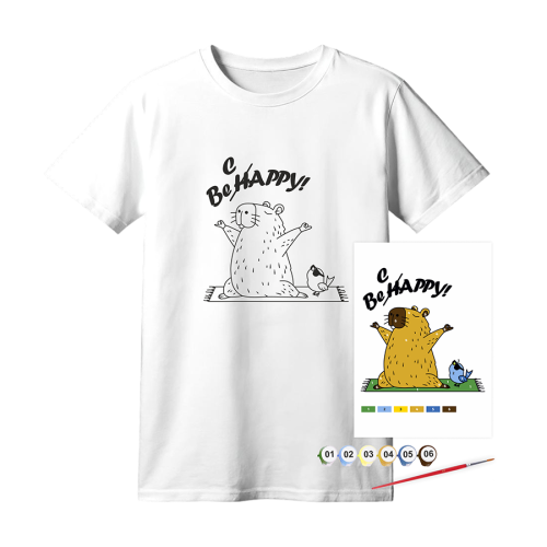Набор футболка-раскраска, Be Cappy, хлопок 100%, размер XS, ROSA Talent