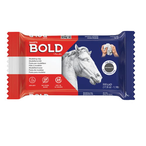 Маса для моделювання Bold антрацитова самозастигаюча 500 г Smarta