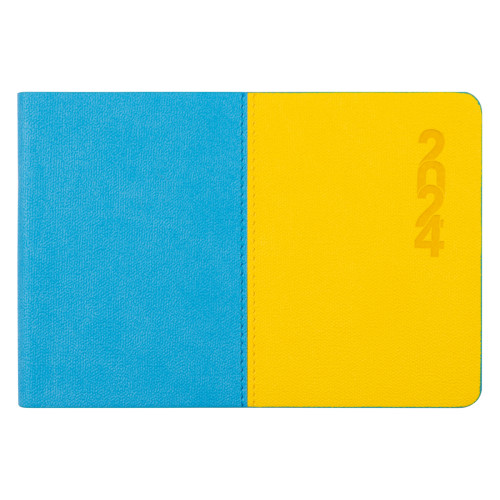 Еженедельник 10х15 см Leo Planner датированный 2024 Tiffany желто-голубой