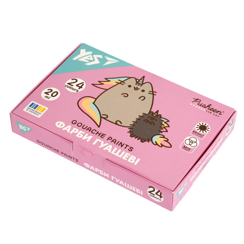 Набір гуашевих фарб Yes Pusheen, 24 кольори по 20 мл