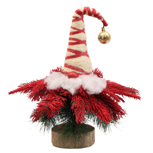 Елка-гномик заснеженная красным снегом искусственная Yes! Fun h-47 см