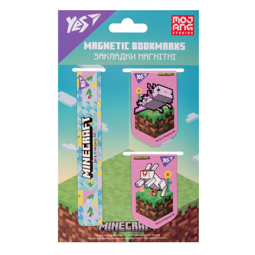 Закладки магнитные Yes Minecraft.Spring №1, 3 шт