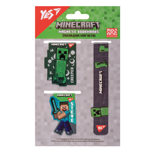 Закладки магнитные Yes Minecraft.Boom №1, 3 шт