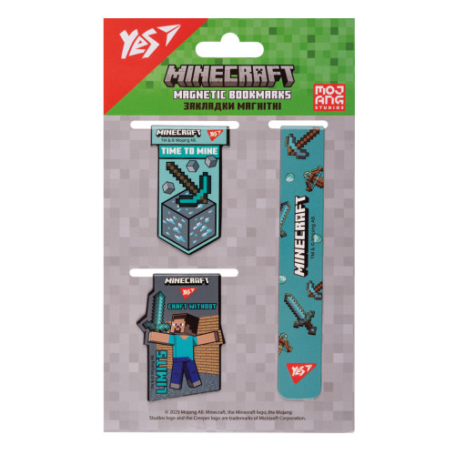 Закладки магнитные Yes Minecraft №1, 3 шт
