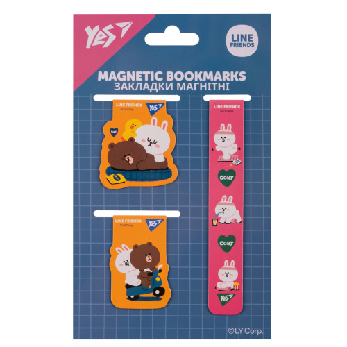 Закладки магнитные Yes Line Friends №1, 3 шт