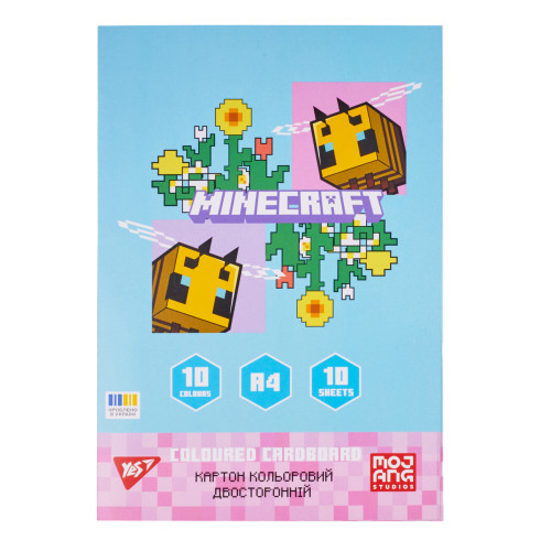 Картон цветной двусторонний Yes Minecraft.Spring, 10 листов, А4, папка