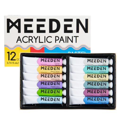 Набор акриловых красок Pastel 12x22 мл, MEEDEN